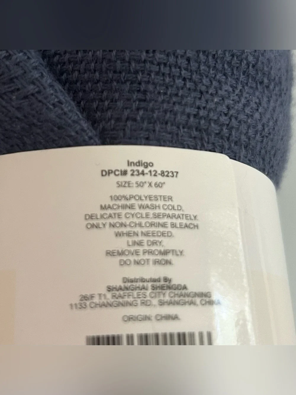 Indigo Blue Woven Throw Blanket 50